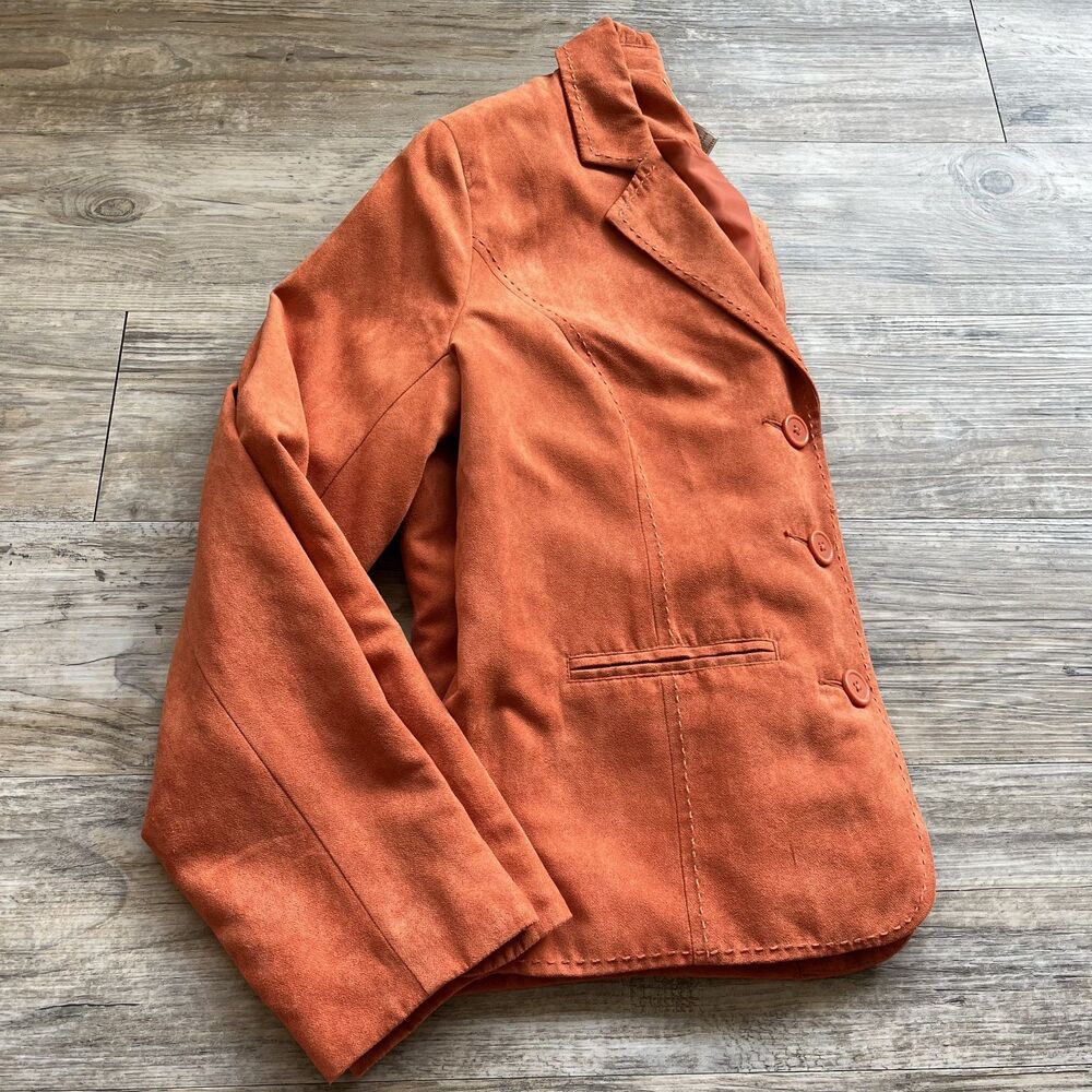 Halloween Fall Jacket Medium Button Up Orange Vintage NWT - Picture 12 of 13